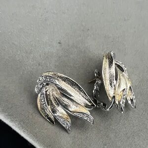 BUTLER Silver and Gold Leaf Clip-On Earrings